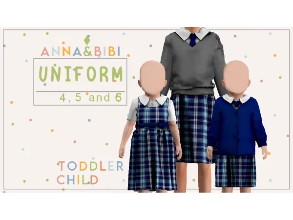 Mix School uniform 4 5 e 6 [AnnaBibi] - The Sims 4 Custom Content