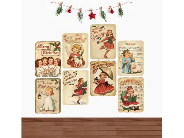 Alpha Christmas Cards Poster portatil by universo - The Sims 4 Custom Content