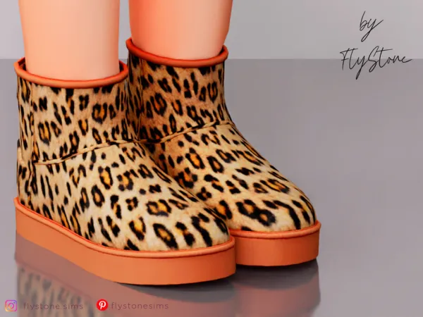 Mix Child Leopard UggBoots by FlyStone - The Sims 4 Custom Content