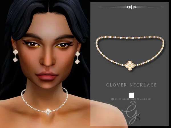 Mix Clover Necklace by Glitterberry Sims - The Sims 4 Custom Content