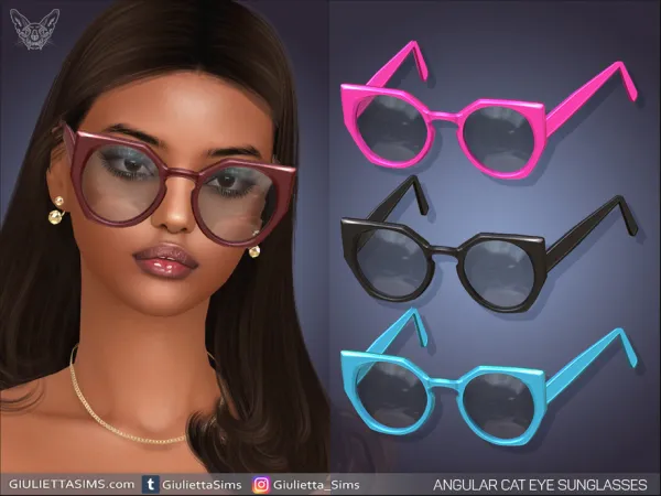 Alpha Angular Cat Eye Sunglasses - The Sims 4 Custom Content