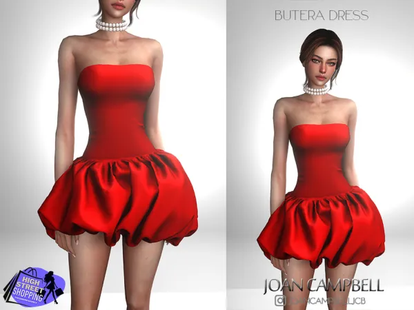 Mix BUTERA DRESS by thesimsresource - The Sims 4 Custom Content