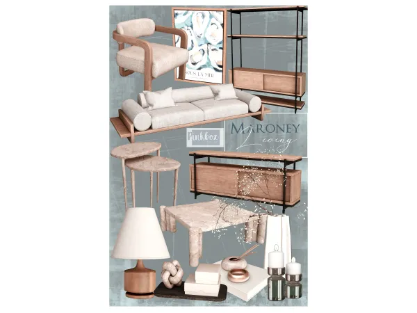 Alpha Maroney living by Pinkboxdesign - The Sims 4 Custom Content