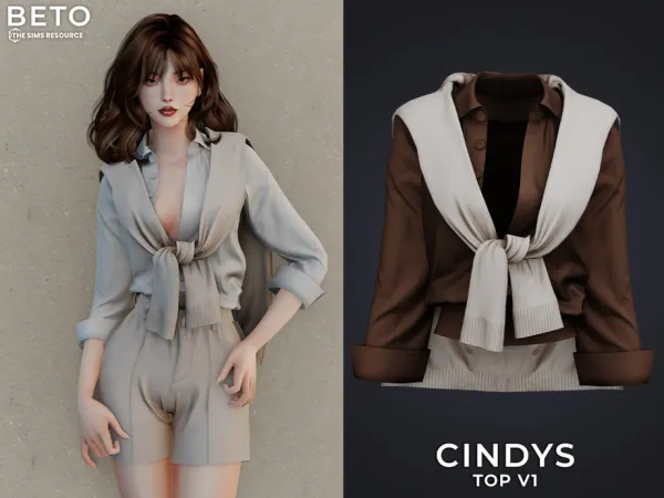 Alpha Cindy (Top V1) by Beto_ae0 - The Sims 4 Custom Content