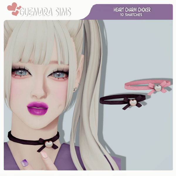 Maxis Match Heart Charm Choker by simsfinds - The Sims 4 Custom Content