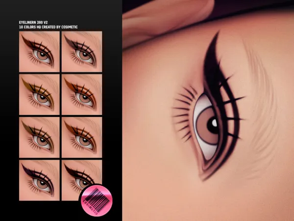 Maxis Match Eyeliner N380 V2 by cosimetic - The Sims 4 Custom Content