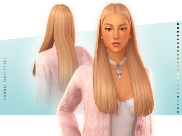 Maxis Match Carrie Hairstyle Style 1 by simcelebrity00 - The Sims 4 Custom Content