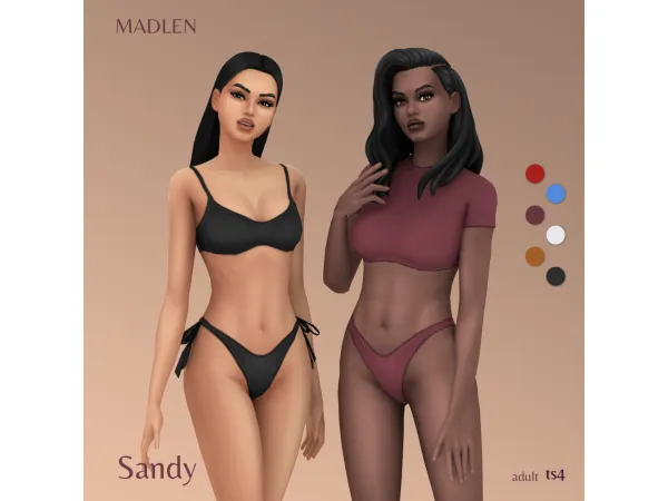 Maxis Match Sandy Swimsuit by Madlen - The Sims 4 Custom Content