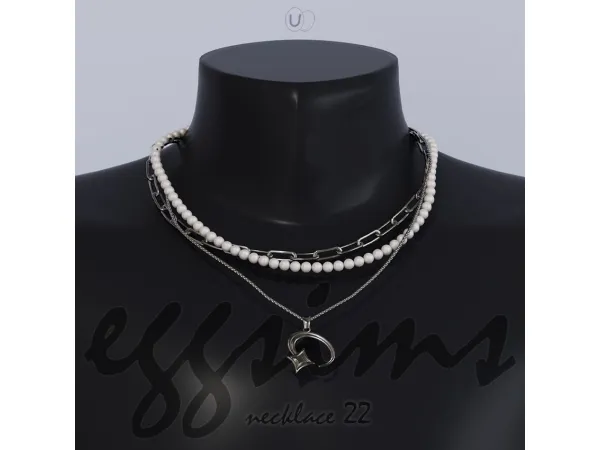 Alpha necklace 22 by EggU - The Sims 4 Custom Content