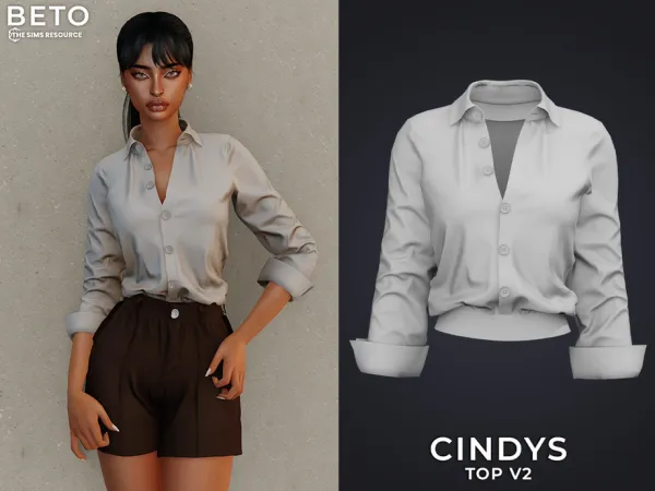 Alpha Cindy (Top V2) by Beto_ae0 - The Sims 4 Custom Content
