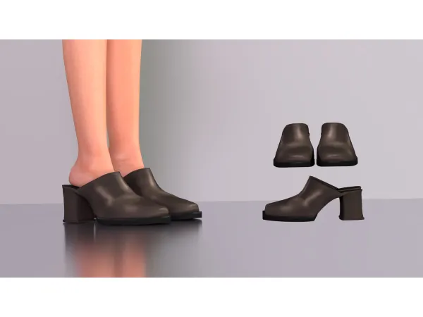 Alpha CLOSED MULES WITH HEELS - The Sims 4 Custom Content