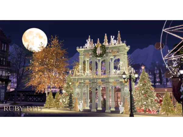 Mix December Christmas Market Collab with Reigningsims by rubyredsims - The Sims 4 Custom Content