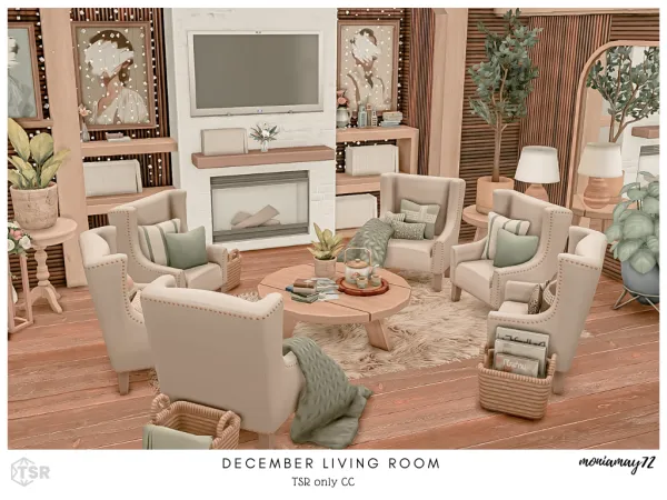Mix December Living Room - The Sims 4 Custom Content