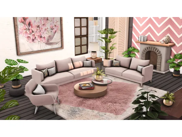 Mix Aruela Living Room by miwisimsie - The Sims 4 Custom Content