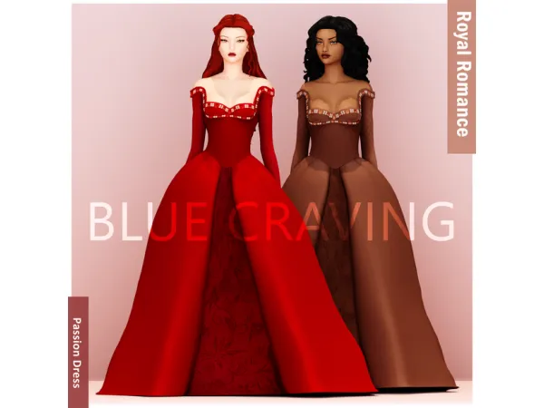 Maxis Match Blue Craving Royal Passion Dress - The Sims 4 Custom Content