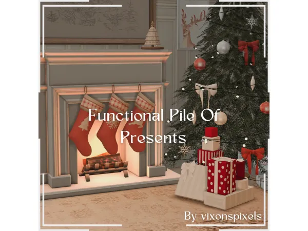 Maxis Match Functional Pile Of Presents by vixonspixels - The Sims 4 Custom Content