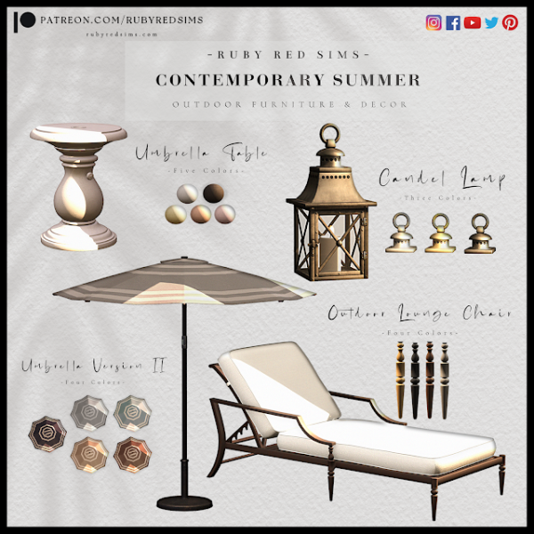 Mix Contemporary Summer Part 2 by simsfinds - The Sims 4 Custom Content