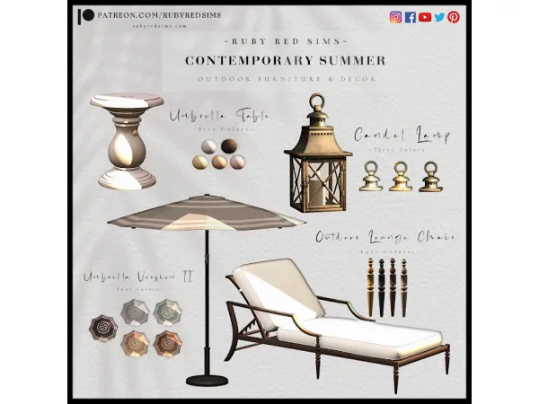 Mix Contemporary Summer Part 2 by RubyRed1023 - The Sims 4 Custom Content