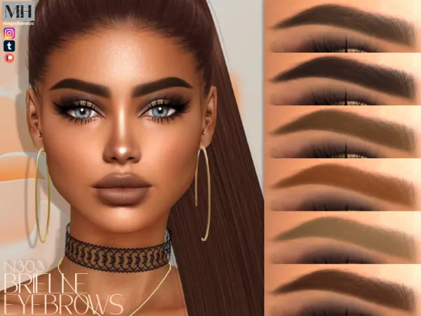 Alpha Brielle Eyebrows N303 by MagicHand - The Sims 4 Custom Content
