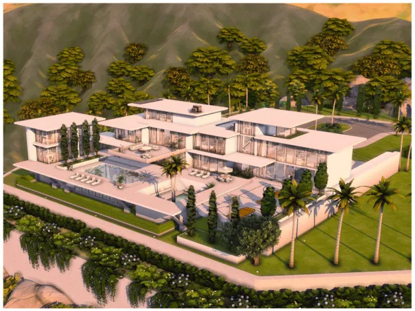 Maxis Match MM Modern Mega Mansion by Merin Martini - The Sims 4 Custom Content