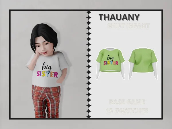 Alpha Thauany Shirt Infant - The Sims 4 Custom Content