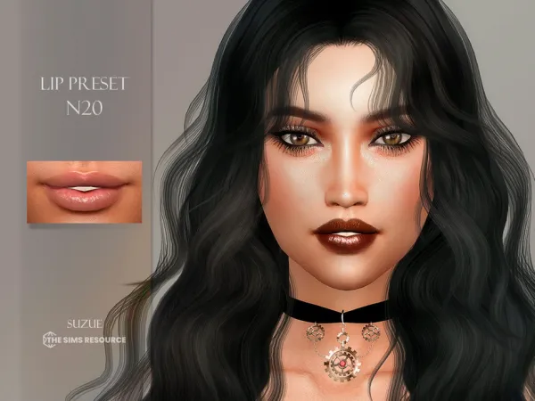 Mix Lip Preset N20 by Suzue - The Sims 4 Custom Content