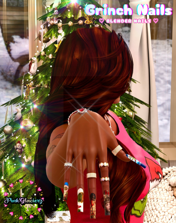 Alpha Grinch Nails Blender Vers by simsfinds - The Sims 4 Custom Content