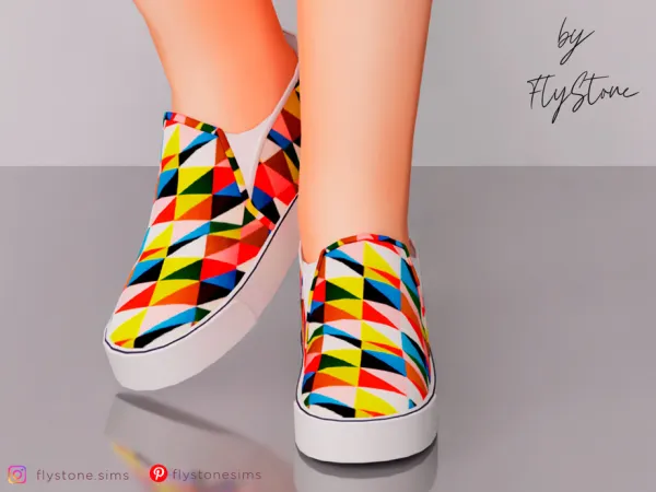 Mix Child Sneakers With Geometric Patterns by FlyStone - The Sims 4 Custom Content