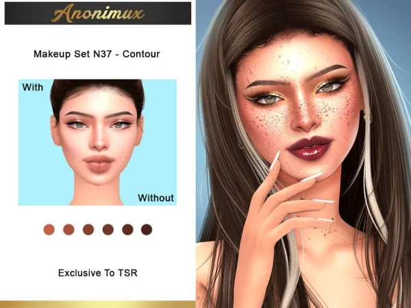 Mix Makeup Set N37 Contour by Anonimux_Simmer - The Sims 4 Custom Content