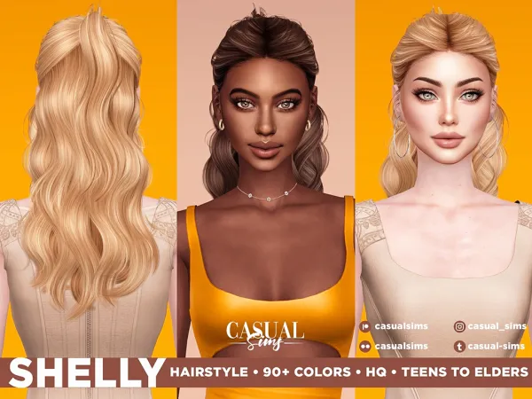 Alpha Shelly Hairstyle No Bangs by casualsims - The Sims 4 Custom Content
