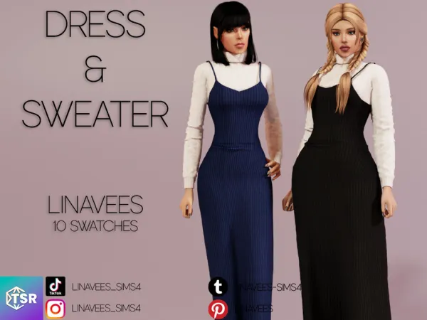 Mix GIA DRESS SWEATER by linavees - The Sims 4 Custom Content