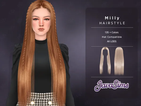 Alpha Milly (Hairstyle) by JavaSims - The Sims 4 Custom Content