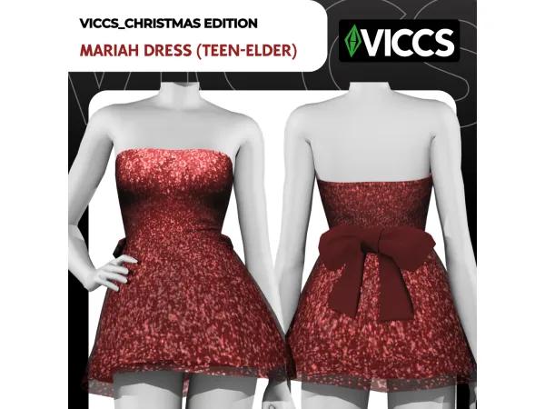 Maxis Match VICCS_MARIAH DRESS (TEEN ELDER) - The Sims 4 Custom Content