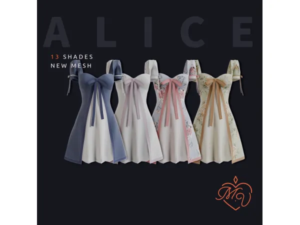 Maxis Match Alice Dress by MissValentine - The Sims 4 Custom Content