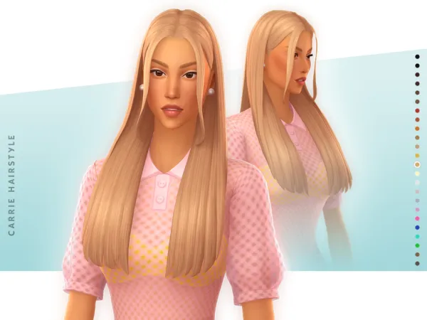 Maxis Match Carrie Hairstyle Style 2 by simcelebrity00 - The Sims 4 Custom Content