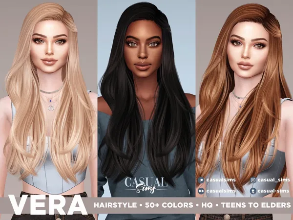 Alpha Vera Hairstyle - The Sims 4 Custom Content