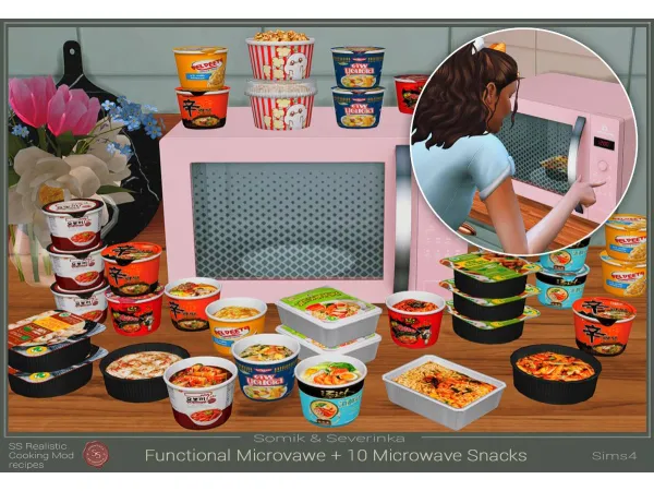 Alpha Fast food for the microwave by Somik_Severinka - The Sims 4 Custom Content