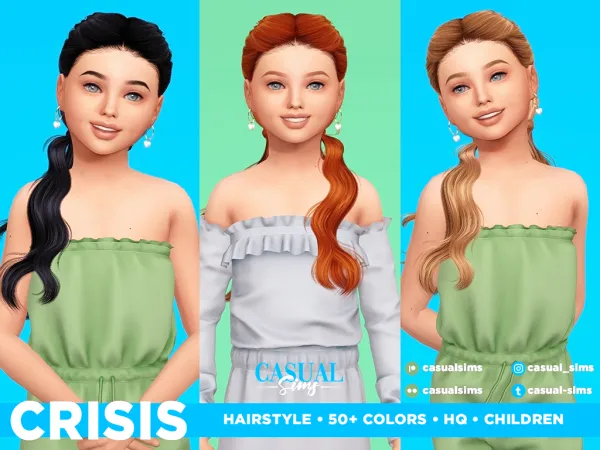 Alpha Crisis Hairstyle Children - The Sims 4 Custom Content