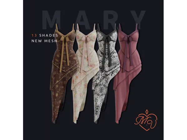 Maxis Match Mary Dress by MissValentine - The Sims 4 Custom Content