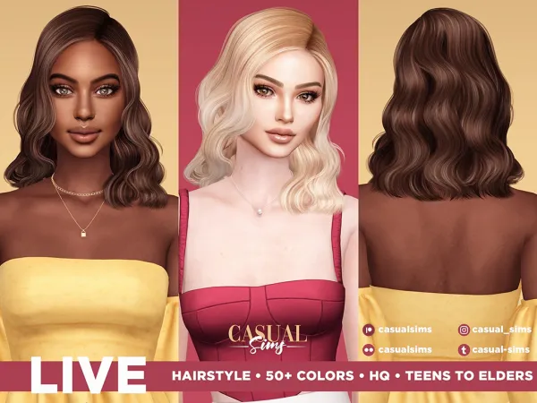 Alpha Live Hairstyle (RIGHT) - The Sims 4 Custom Content