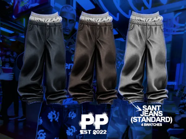 Alpha POPPIN Sant Jeans Standard Version - The Sims 4 Custom Content
