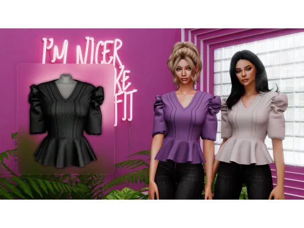Mix TATIANA BLOUSE by Myra Sims - The Sims 4 Custom Content