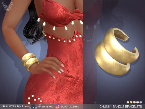 Alpha Chunky Bangle Bracelets - The Sims 4 Custom Content