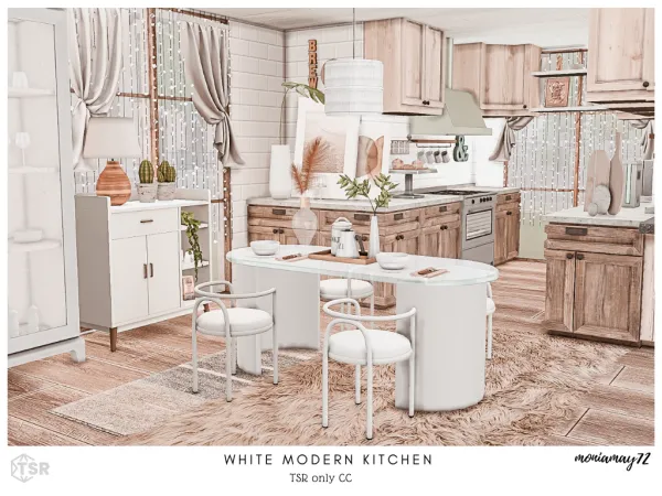 Alpha White Modern Kitchen - The Sims 4 Custom Content