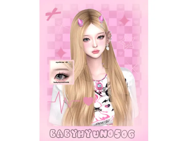Maxis Match babyhyun0506 eyebrow 01 - The Sims 4 Custom Content
