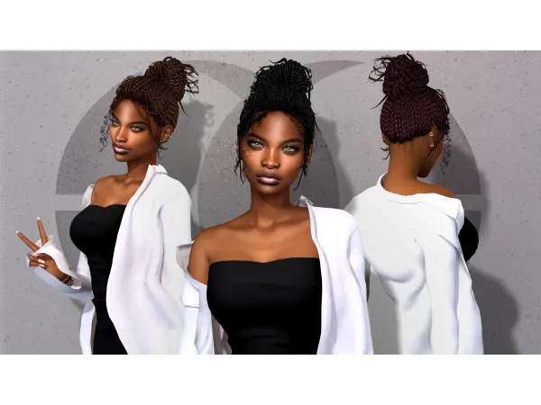 Alpha Thando Hairstyle - The Sims 4 Custom Content