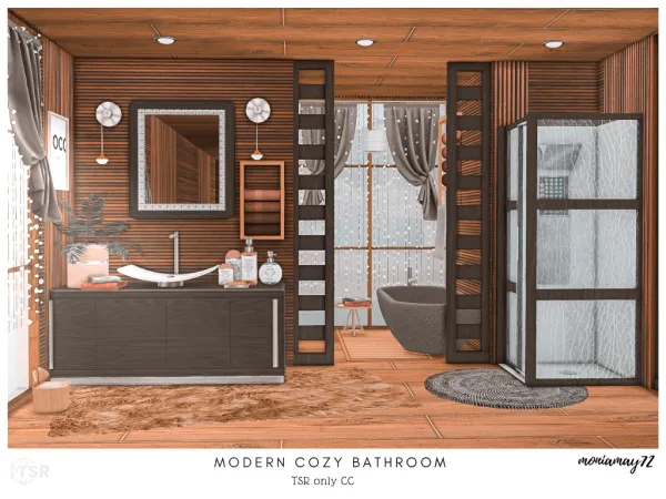 Alpha Modern Cozy Bathroom - The Sims 4 Custom Content