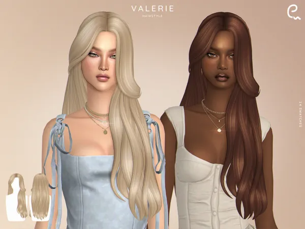 Maxis Match Valerie Hairstyle by Enriques4 - The Sims 4 Custom Content