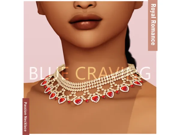 Maxis Match Blue Craving Royal Passion Necklace - The Sims 4 Custom Content
