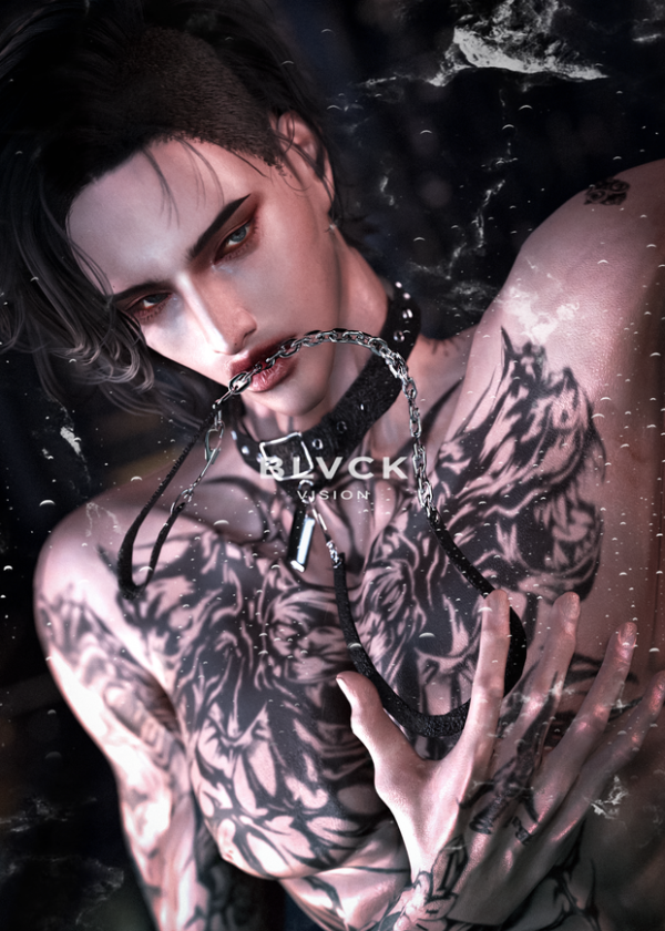 Mix [SIMS4TS4]PPENG Tattoo N041 Black Vision by simsfinds - The Sims 4 Custom Content